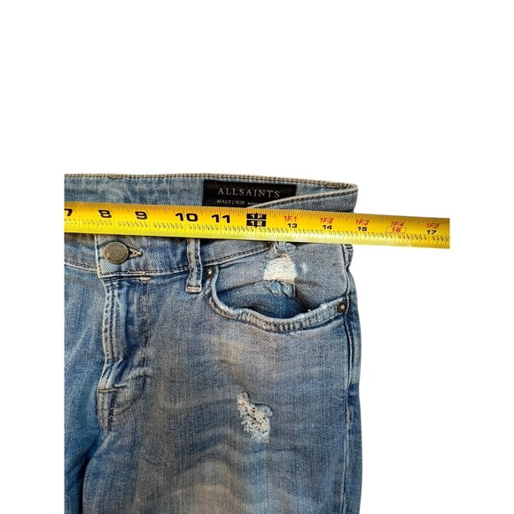 ALL SAINTS Jeans‎ Womens Size 28 White Mast Ankle Destroy Low Rise Frayed Hem - Picture 4 of 8